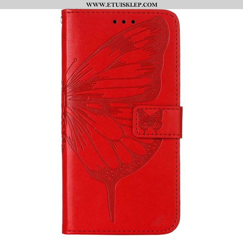 Etui Folio do Poco X4 GT z Łańcuch Motyl W Paski